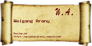 Weigang Arany névjegykártya